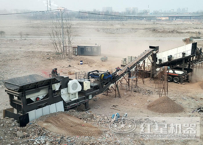 流動式建筑垃圾破碎機工作實拍 流動式建筑垃圾破碎機工作實拍